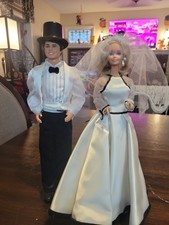 Vintage Barbie Wedding Couple 1980s 90s Bride And Groom Vera Wang Style Black
