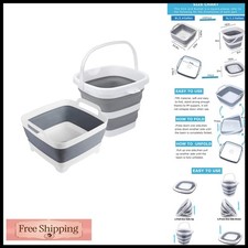 MontNorth DR2021 Collapsible Basin Bucket Dishpan 9L 5L Sets of 2 with Drain