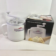 Donvier Premier Ice Cream Frozen Dessert Maker WHITE 1-Quart Hand Crank *READ*