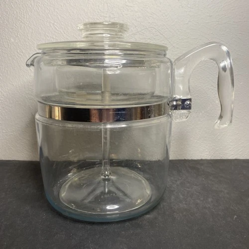 VTG Pyrex Flameware Glass 6-9 Cup Coffee Percolator Complete - 7759-B* See Desc