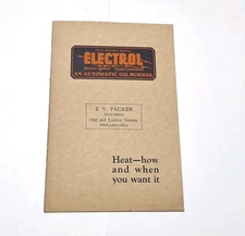 Electrol Automatic Ignition Oil Burner Philadelphia PA Factory Booklet 1930's