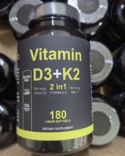 Healthy Vitamin D3  K2 Supplement 2 in 1 . Immune Support. 180 caps, 1Pcs