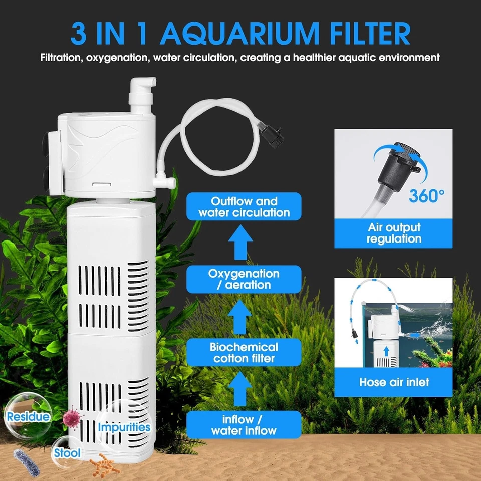 Fish Tank Filter Suitable for 80–160-gallon aquariums, filtering/oxygenating - Image 2 of 4