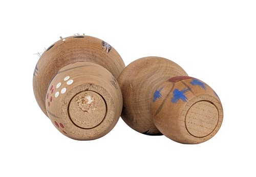 Vintage Creative Kokeshi Mother and Child Pair of Japanese Wooden Sosaku Dolls - Picture 8 of 8