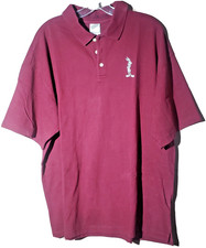 Warner Bros 1999 Bugs Bunny Looney Tunes Polo Golf Shirt XL Maroon Embroidered