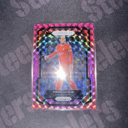2023-24 Panini Prizm Premier League Pink Mosaic Prizm Virgil Van Dijk #81