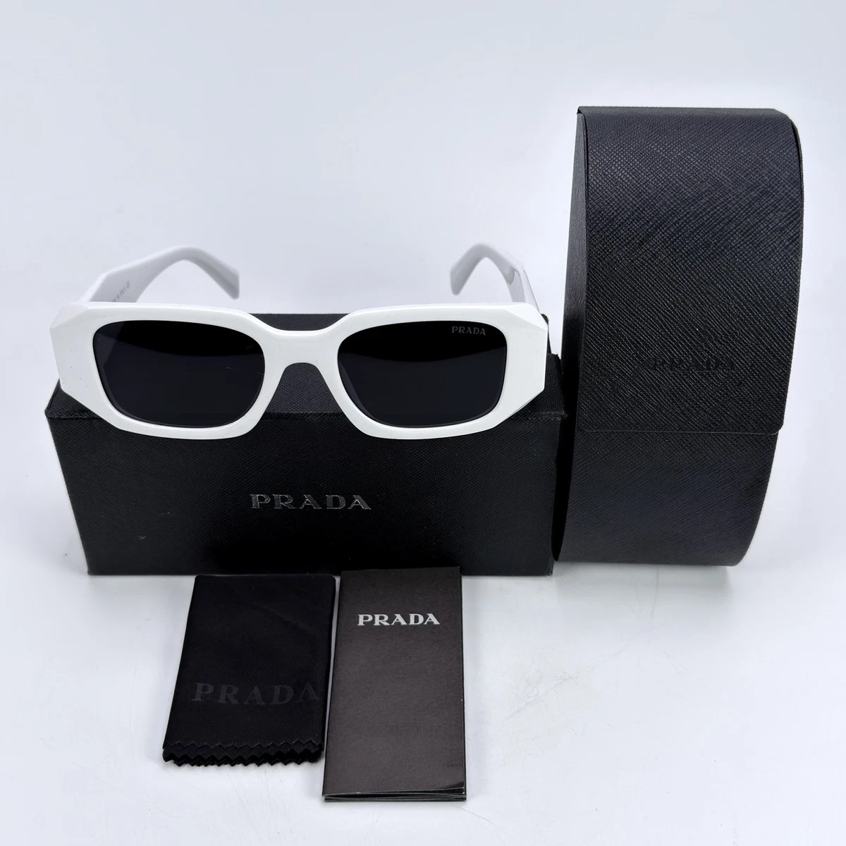 PRADA White Plastic Frame Sunglasses for Women for sale | eBay display picture 1