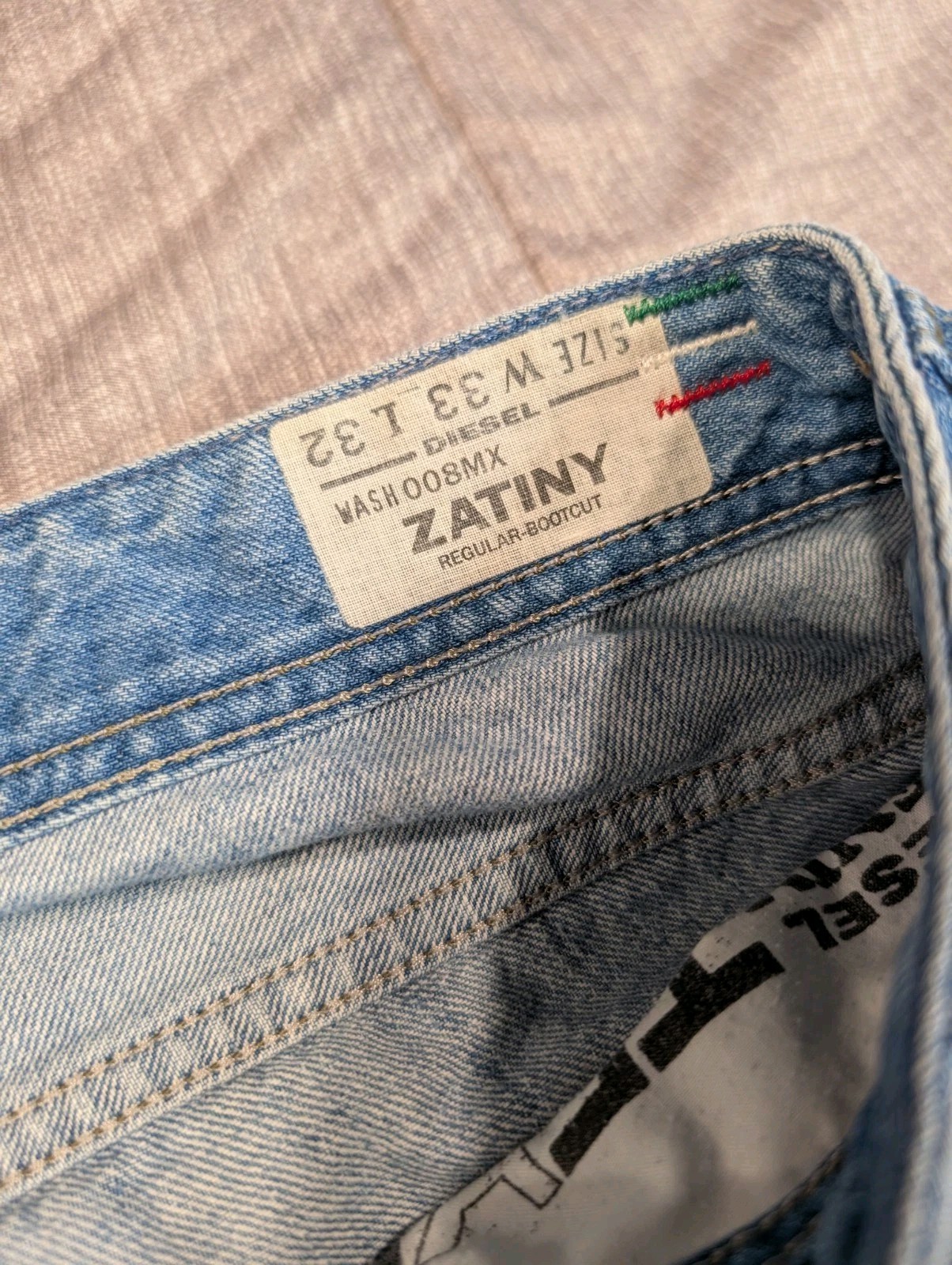 Diesel Zatiny Regular Bootcut Wash 008MX Distressed Mens Size 33x32 Italy image 8