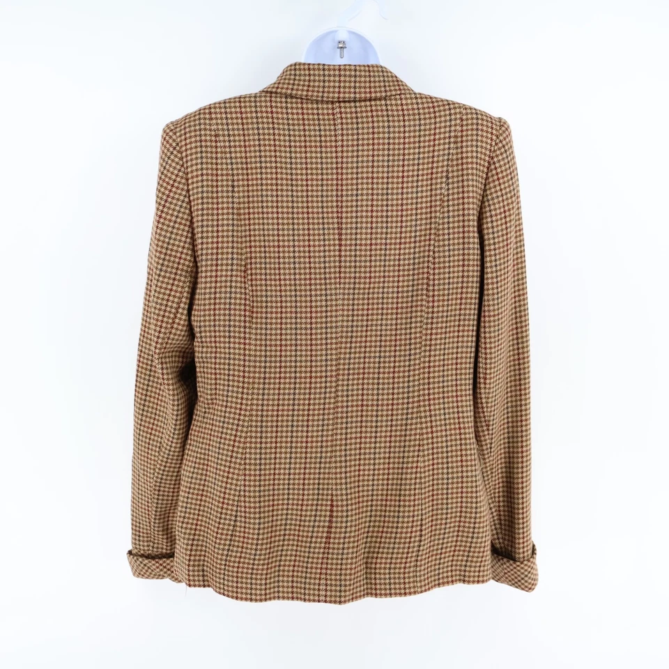 Blazer Charter Club de Lana para Mujer 6 Marrón Pata de Gallo Forrado Bolsillos Almohadillas para el Hombro Foto 2 de 4