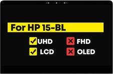 15.6" UHD LCD Touch Screen Assembly for HP Spectre x360 15-BL Series Display