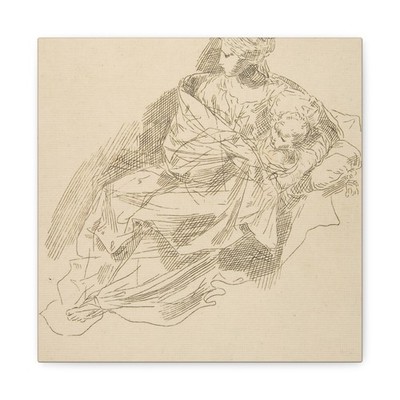 Simone Cantarini - Virgin and Child - 1775 - Canvas Wall Art