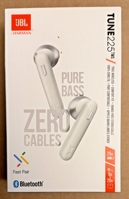 JBL Tune 225TWS Wireless Headphones - White (JBLT225TWSWHTAM)