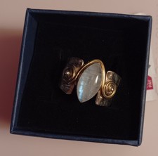 Marquise Moonstone Ring Size 9 Set In .925