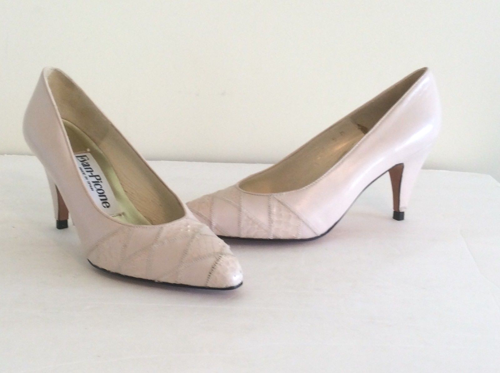 Evan Picone Classic Pumps Pale Soft Pink Leather … - image 2