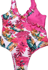 New Swimsuit Plus Size 3xl Ruffle V Neck 1 Piece Floral Swimsuit Built In Bra
