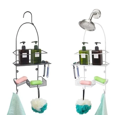 HOMION 2 Tier Hanging Shower Caddy Rack with Hook Tidy Storage Organizer Shelf Bathroom