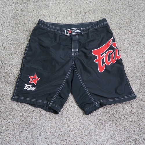 Fairtex Shorts Mens XL Black Sports MMA Board Muay Thai Fighter Embroidered BJJ
