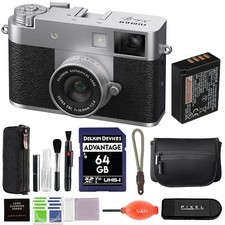 Fujifilm X Half Digital Camera Silver Bundle with Rope Wrist Strap More