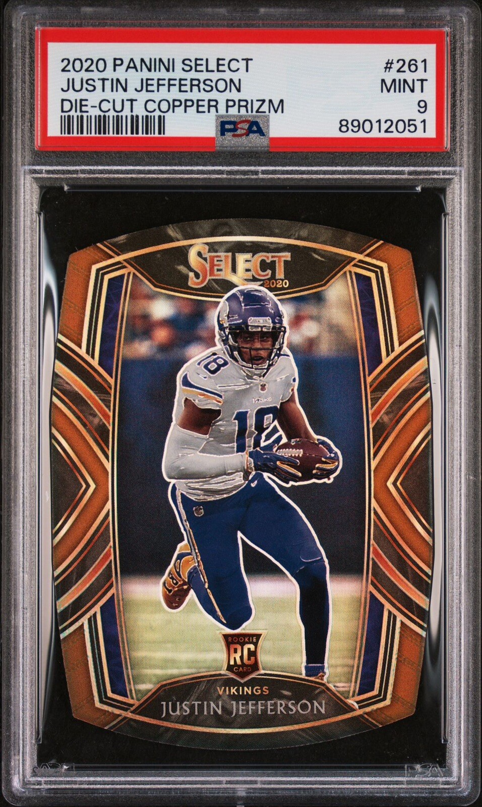 2020 Select Justin Jefferson Copper Die Cut /355 #261 PSA 9 Rookie
