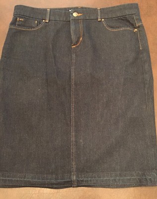 On Sale Joes Jeans Dark Denim Knee Length Pencil Skirt  Sz W 29