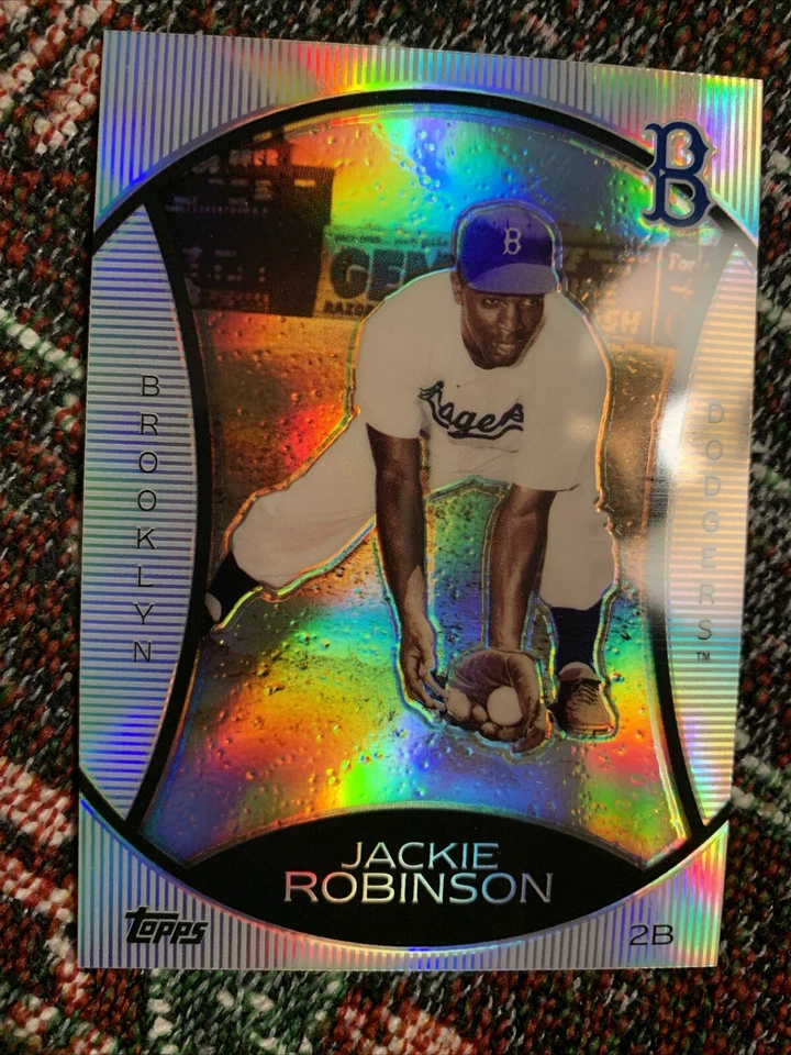 2010 Topps Jackie Robinson Legends Chrome Cereal Wal-Mart Platinum #PC2 Dodgers - Image 2 of 4