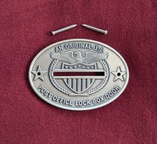 Post Office Door Coin Slot-1 SOLID BRASS, ANTIQUE SILVER  Finish, w/Nails, USA