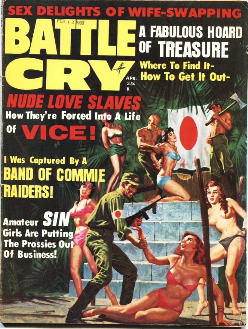 BATTLE CRY-APR 1968-COMMIE RAIDERS-WW II-BONDAGE-PULP THRILLS-CHEESECAKE eBay