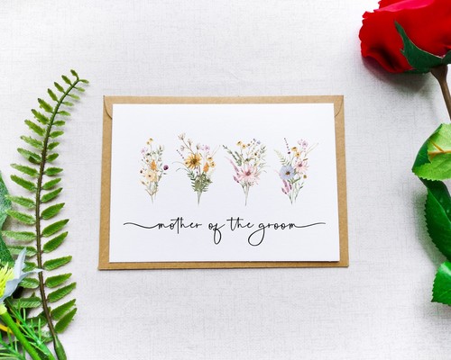 Mother of the Bride / Groom Thank You Wedding Day Card Floral Design (FAN) - Picture 3 of 5