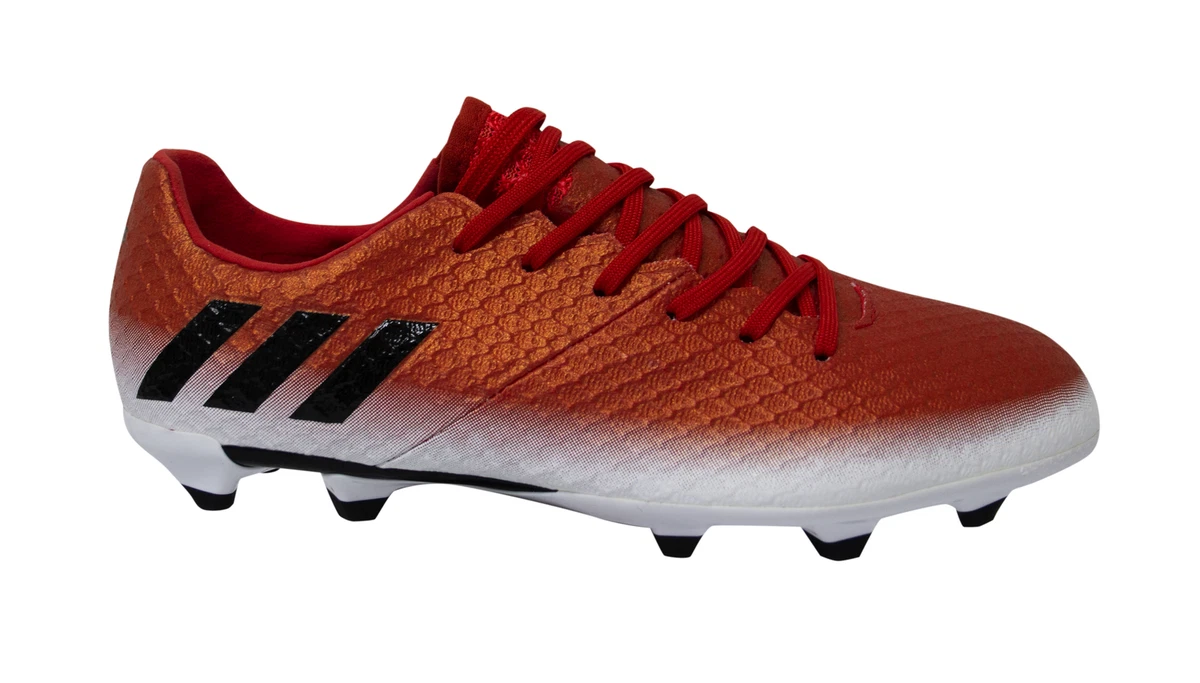 Adidas Messi 16.1 FG Red Lace Up Low Juniors Football Boots BA9142