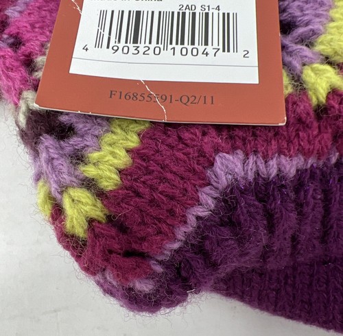 MISSONI Target GIRLS Purple Zig Zag 12" Long Knit GLOVES Wool Blend M/L NWT - Picture 5 of 5
