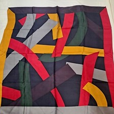 Talbots Vintage Silk Scarf Abstract Geometric Design Made In Japan