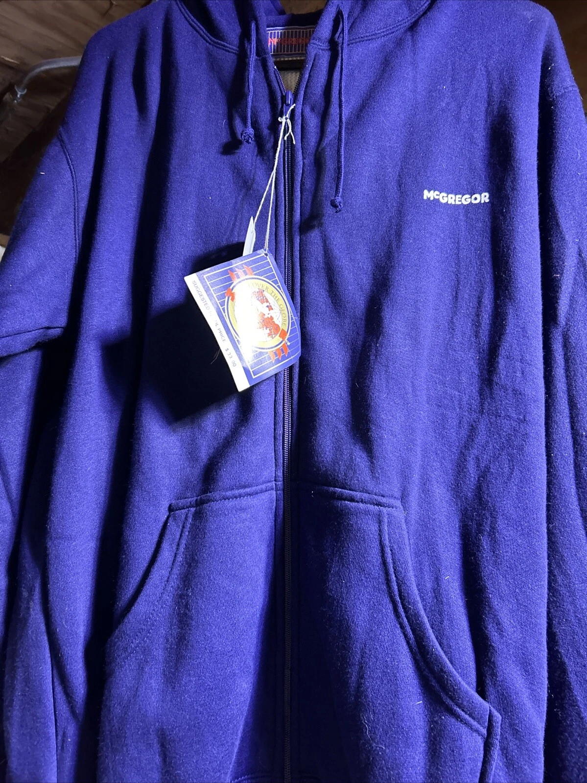 NWT McGregor Thermal Lined Vintage Sweatshirt Full Zip Hoodie