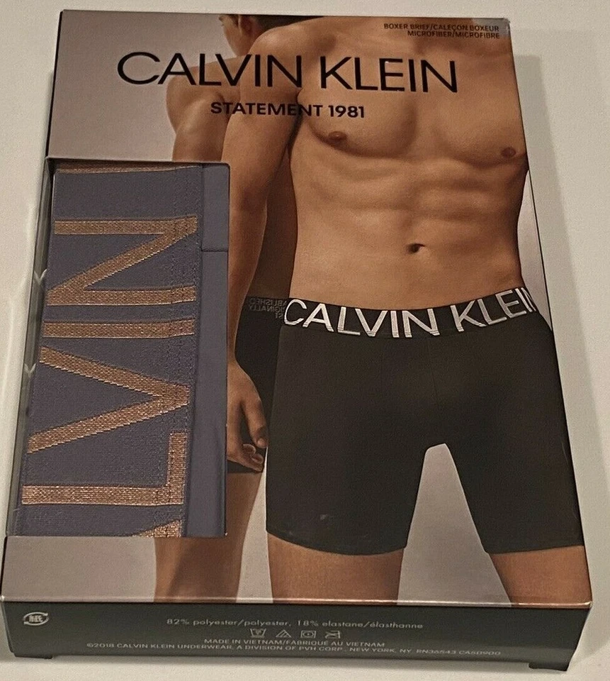 Calzoncillos boxer de microfibra Calvin Klein Statement 1981 gris talla grande Foto 2 de 4
