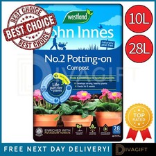 POTTING ON PLANTS COMPOST SOIL PEAT FREE 10L 25L 35L WESTLAND JOHN INNES NO.2 