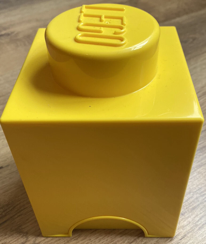 Large Genuine LEGO 1 Single Stud Storage Sort Build Tidy Brick Box 4001 Yellow