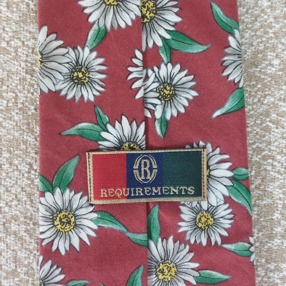 Requisitos Corbata Vintage 100% Algodón Floral Flor Cuello ROJA - ENVÍO GRATUITO Foto 4 de 4