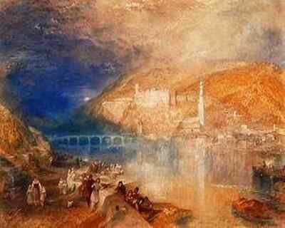 Turner A4 Druck Heidelberg Sonnenuntergang um 1840 42