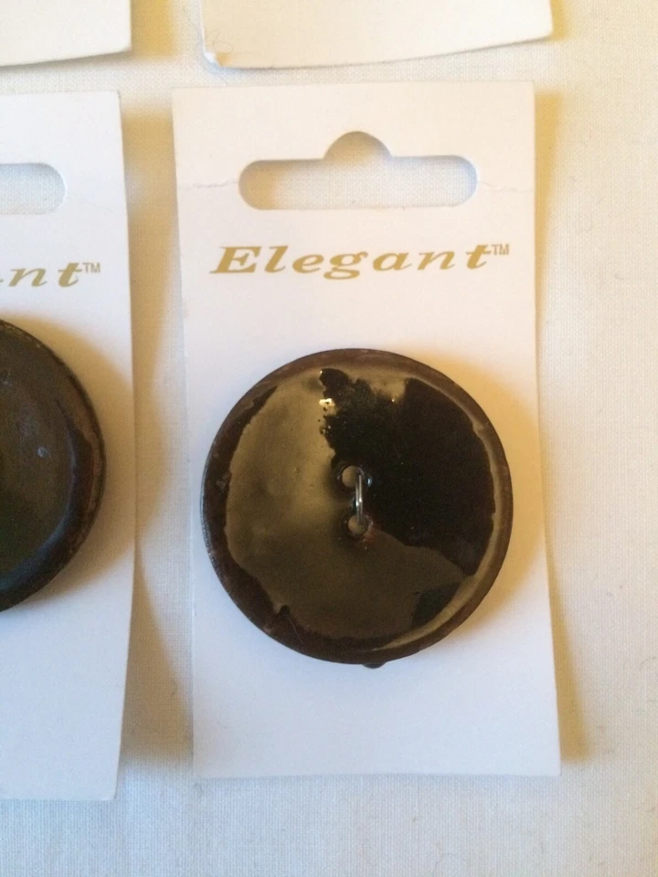 BUTTONS 1 5/8” INCHES . DEEP BROWN EIGHT ALL ON DISPLAY CARDS - Image 3 of 4