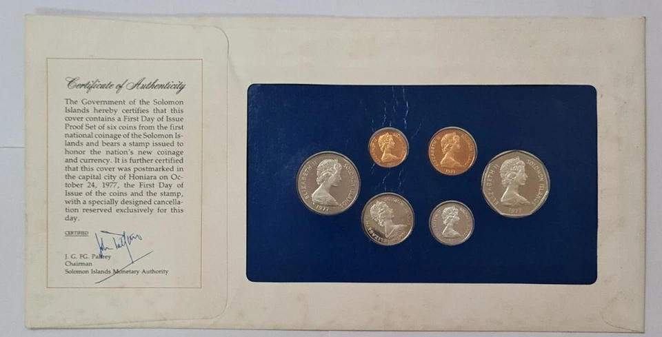 1977 Solomon Islands First National Coinage Proof Set FDC - Limited Edition. - Image 2 of 4