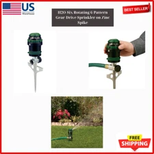 Orbit H2O Six Rotating 6 Pattern Gear Drive Sprinkler on Zinc Spike Adjustable