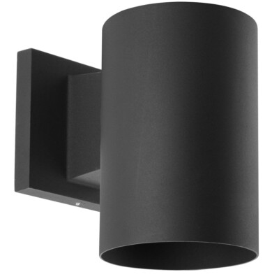 Progress Lighting P5712-31 Cylinder 1 Light Outdoor Wall Sconce - Black Hubbell