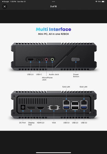 CHUWI RZBOX AMD RYZEN 9 4900H Windows 10 DDR 16GB+SSD 512GB - Picture 3 of 16