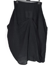 Schöner cremefarbener Fallschirmrock "MORE PLEATED" schwarz Leinen Größe L/XL