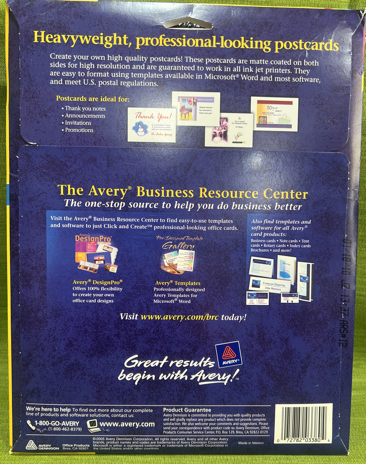 (2) Avery Ink Jet 3380 Matte White Postcards Textured 240 Cards