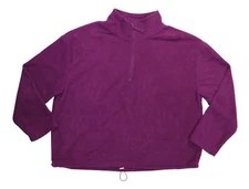 Planet Gold Plus Size 1/4 Zip Polar Fleece Pullover Sweatshirt 2X NWT Purple