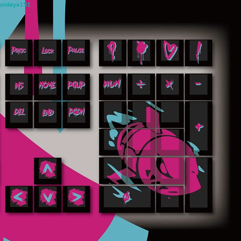 League of Legends Jinx Keyboard Cap Personalized Gaming Accessories Translucent - Image 4 of 4