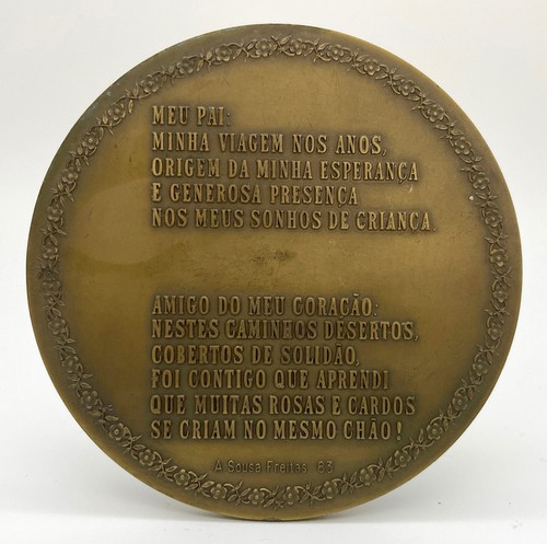 BRONZE MEDAL Big / Father's Day / FATHER & CHILDREN / Poem by Sousa Freitas - Picture 2 of 3