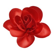Satin Fabric Rose Flower Brooch, 5.9" Big Rose Flower Brooches, Red