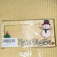 Christmas Snowman Wooden Plaque Sign, Rustic 3D Effect Text, Rectangle