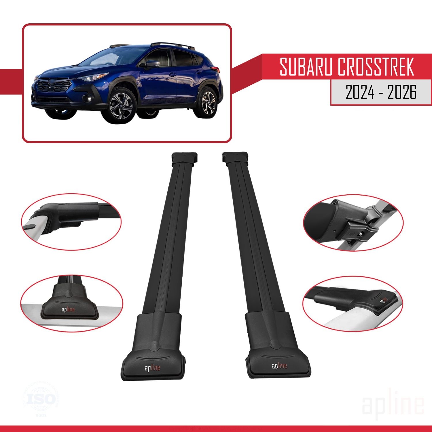 Barres de Toit pour Subaru Crosstrek 2024-2026 Solution Transport Coffre